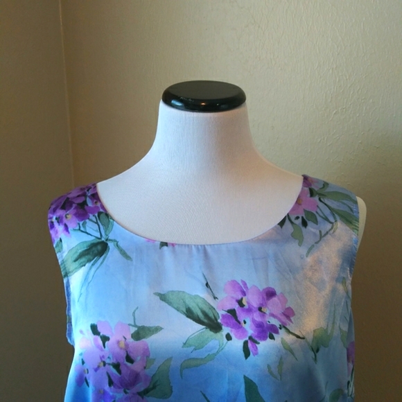 Purple and Green Sleeveless Midi Dress Size 20WP - Picture 2 of 6